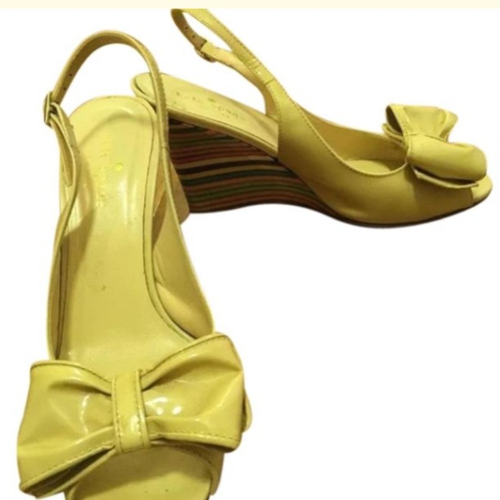 Kate spade rainbow heel bow platforms
